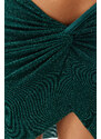 Trendyol Collection Zelené mini pletené zaväzovacie Pareo