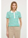 Polo tričko Tommy Hilfiger dámsky,zelená farba,WW0WW39530