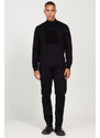 ALTINYILDIZ CLASSICS Men's Black Standard Fit Normal Cut Half Turtleneck Cotton Knitwear Sweater.