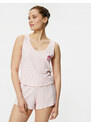 Koton Shorts Pajamas Set Thick Straps Printed Viscose Blended