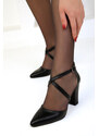 SOHO Čierne matné dámske klasické topánky na podpätku