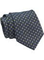 Vzorovaná modro-žltá pánska kravata