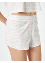 Koton Pajama Bottom Shorts Normal Waist Textured Viscose Blended