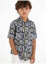 Detská košeľa Tommy Hilfiger tmavomodrá farba