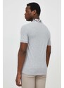 Polo tričko Lacoste pánsky, šedá farba, s nášivkou