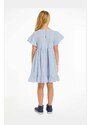 Dievčenské bavlnené šaty Tommy Hilfiger mini, áčkový strih