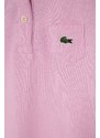 Dievčenské bavlnené šaty Lacoste ružová farba, mini, rovný strih