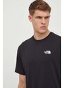Bavlnené tričko The North Face pánske, čierna farba, s potlačou, NF0A880SJK31