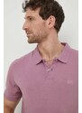 Bavlnené polo tričko Levi's ružová farba, jednofarebný