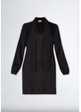 Krátke čierne šaty s plisovaným limcom LIU-JO