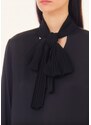 Krátke čierne šaty s plisovaným limcom LIU-JO