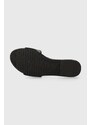 Šľapky Calvin Klein Jeans FLAT SANDAL SLIDE MG MET dámske, čierna farba, YW0YW01348,