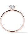 Zásnubný prsteň z ružového zlata s diamantom KLENOTA K0005014