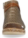 RIEKER Dámske sandále REMONTE D3075-90 zlatá S4