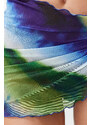 Trendyol Collection Abstraktné vzorované mini pletené volánikové sieťovina 100% bavlna Pareo