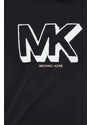 Bavlnené tričko Michael Kors pánsky, čierna farba, s potlačou