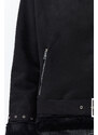 Trendyol Black Plush Detailed Suede Belted Biker Coat
