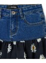 Dievčenská rifľová sukňa Desigual tmavomodrá farba, mini, áčkový strih