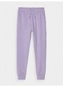 4F Dievčenské teplákové nohavice typu jogger - fialové