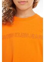 Detské tričko Calvin Klein Jeans oranžová farba, jednofarebný