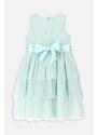 Dievčenské šaty Coccodrillo tyrkysová farba, mini, áčkový strih