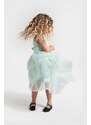 Dievčenské šaty Coccodrillo tyrkysová farba, mini, áčkový strih