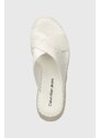 Šľapky Calvin Klein Jeans SPORTY WEDGE ROPE SANDAL MR dámske, biela farba, na kline, YW0YW01364,