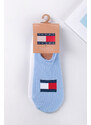 Tommy Hilfiger Modro-biele balerínkové ponožky TJ Footie Flag - dvojbalenie