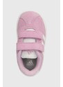 Detské semišové tenisky adidas VL COURT 3.0 CF I ružová farba
