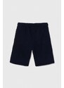 Detské krátke nohavice Lacoste tmavomodrá farba, melanžové, nastaviteľný pás