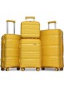 Konofactory Žltá sada prémiových plastových kufrov "Majesty" - veľ. S, M, L, XL