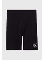 Detské krátke nohavice Calvin Klein Jeans čierna farba, jednofarebné