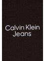 Detské bavlnené tričko Calvin Klein Jeans čierna farba, s potlačou