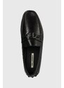 Kožené mokasíny Karl Lagerfeld HAGAN KL pánske, čierna farba, KL22410