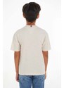 Detské bavlnené tričko Tommy Hilfiger béžová farba, s potlačou