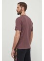Bavlnené tričko New Balance pánske, fialová farba, s potlačou, MT41519LIE