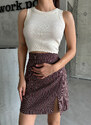 Laluvia Burgundy Plaid Front Slit Mini Skirt