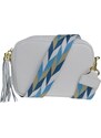 Biela kožená talianska crossbody kabelka Bala Bianca s prídavným pruhom II NovaKabelka.sk