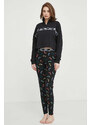 Dámske pyžamo s potlačou YI80001 čierne - DKNY
