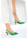 SOHO Zelené dámske klasické topánky na podpätku