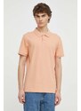 Bavlnené polo tričko Levi's oranžová farba, jednofarebný
