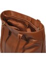 Bagind Shopy - Dámska hnedá kožená shopper kabelka, ručná výroba