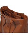 Bagind Shopy - Dámska hnedá kožená shopper kabelka, ručná výroba