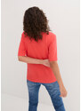 bonprix Tričko s polovičným rukávom, lodičkový výstrih, farba červená