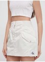 Sukňa Calvin Klein Jeans biela farba,mini,puzdrová,J20J223317