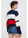 Bavlnený sveter Tommy Jeans béžová farba,tenký,DW0DW18117