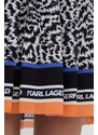 Sukňa Karl Lagerfeld čierna farba, mini, áčkový strih