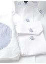 Willsoor Pánska biela klasická košeľa s modrým kontrastným lemovaním 16722