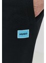 Bavlnené tepláky HUGO čierna farba, melanžové, 50447963