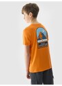 4F Chlapčenské tričko s potlačou z organickej bavlny - oranžové